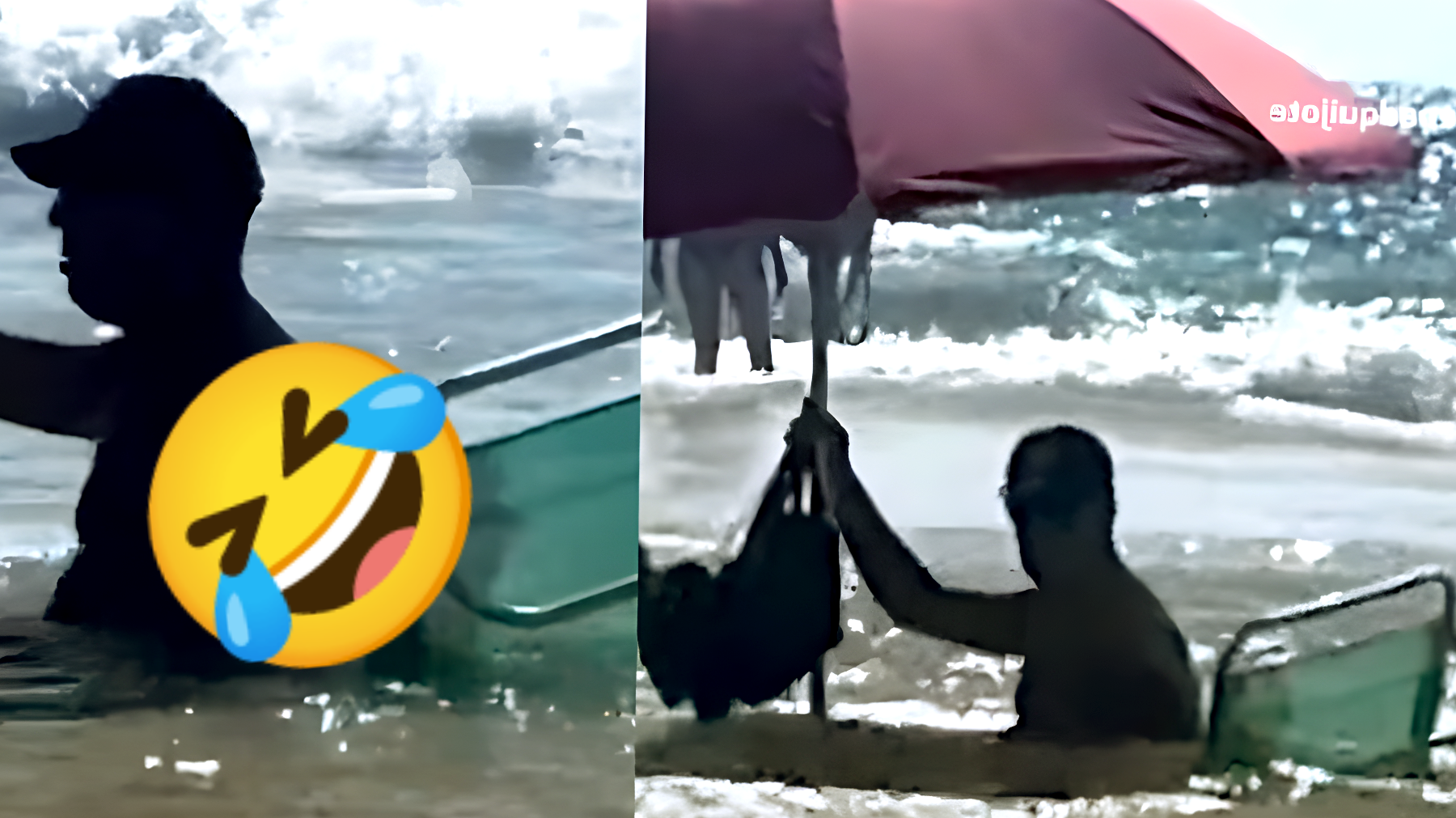 Descubren a hombre en el mar con sombrilla en audaz estrategia: ¿Qué hizo para asegurar su lugar en la playa?